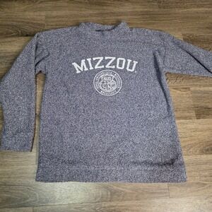 Woolly Threads Mens L Mizzou‎ Sweatshirt Navy Marled University of Missouri Mock